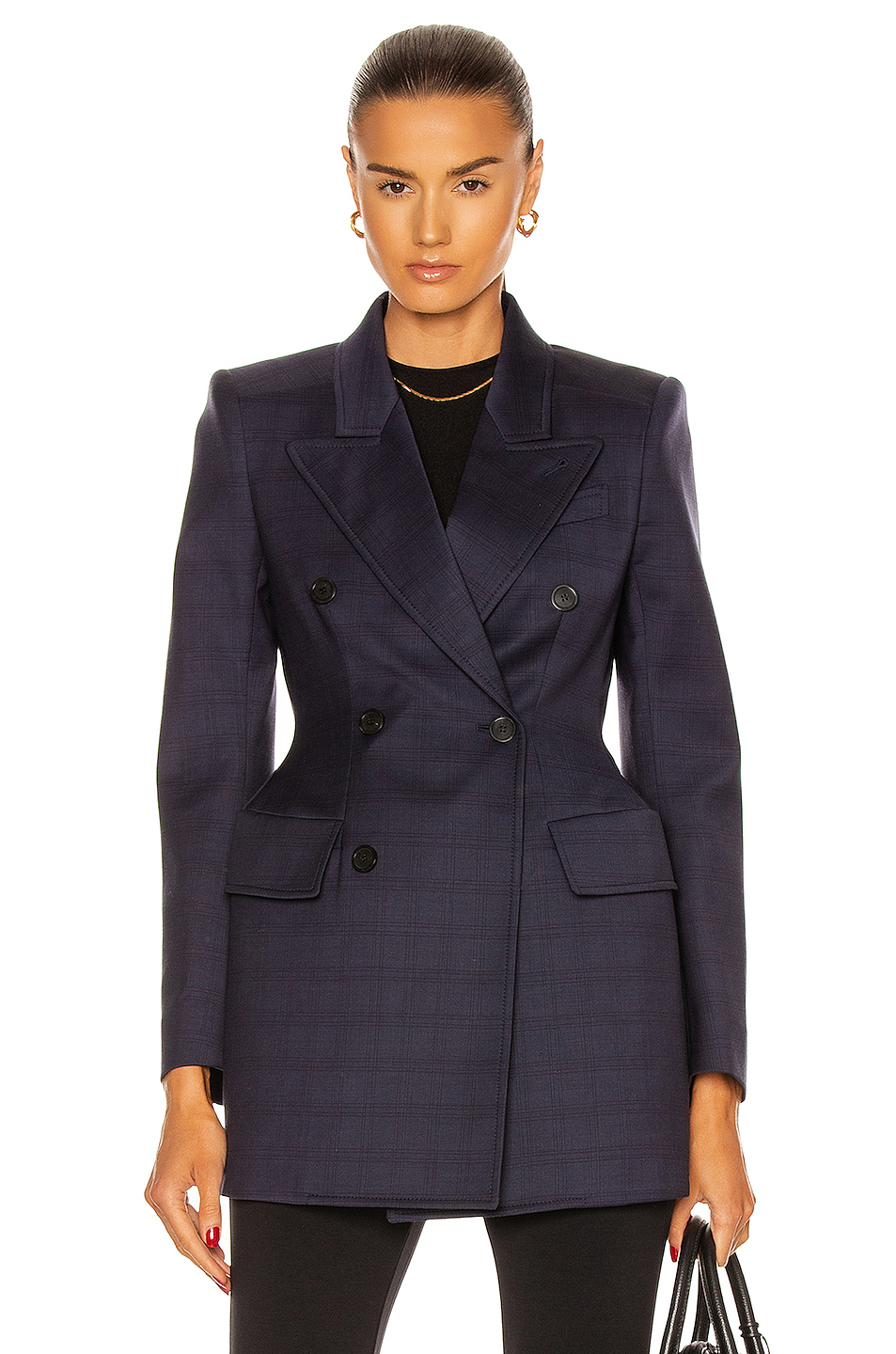 image 1 of balenciaga hourglass blazer in navy