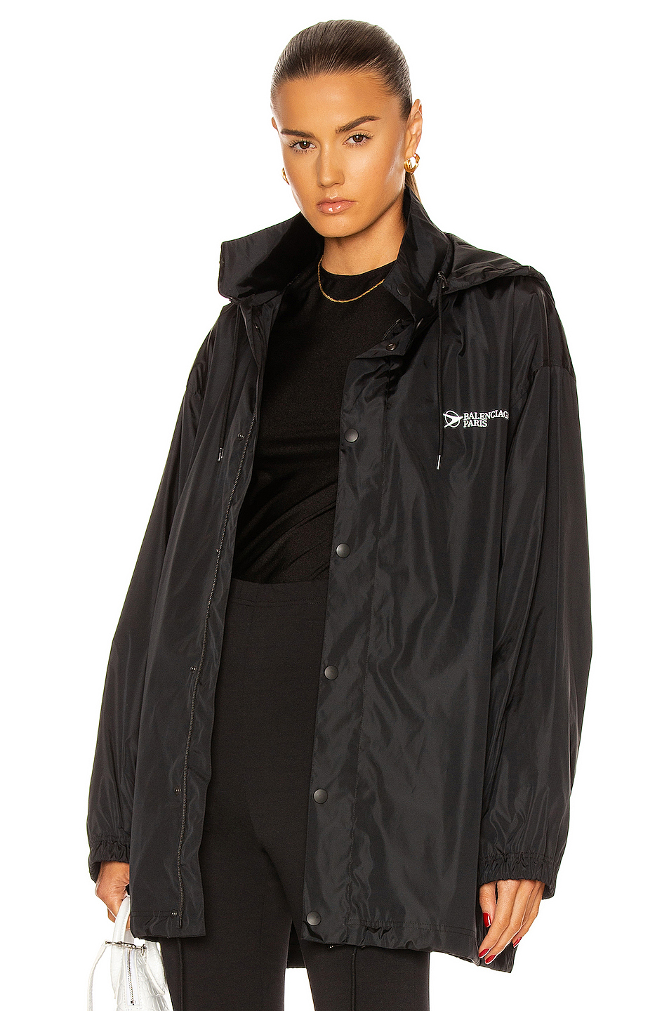 image 2 of balenciaga rain jacket in black