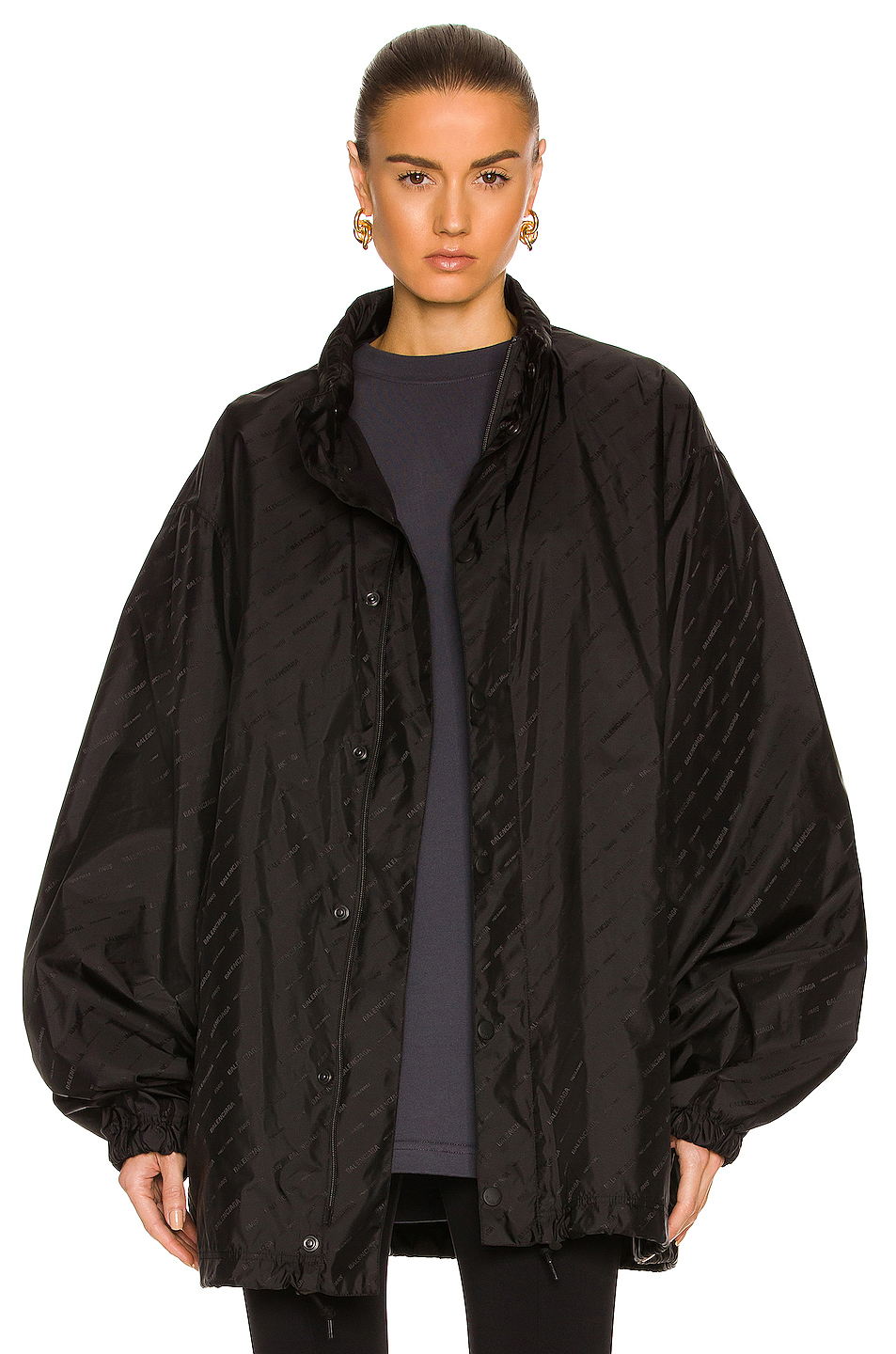 image 1 of balenciaga rain jacket in black