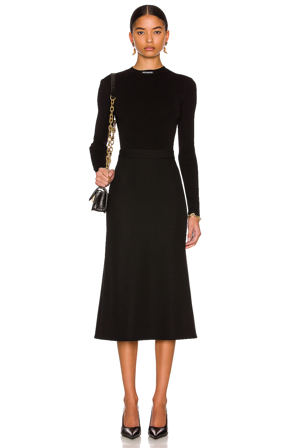 image 4 of balenciaga push up skirt in black