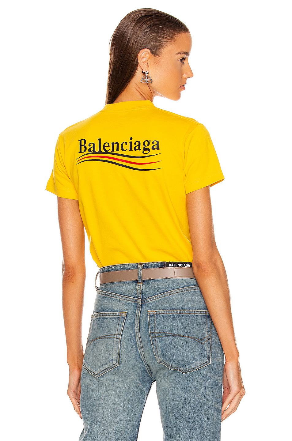 balenciaga t恤 – yellow & black & red | fwrd