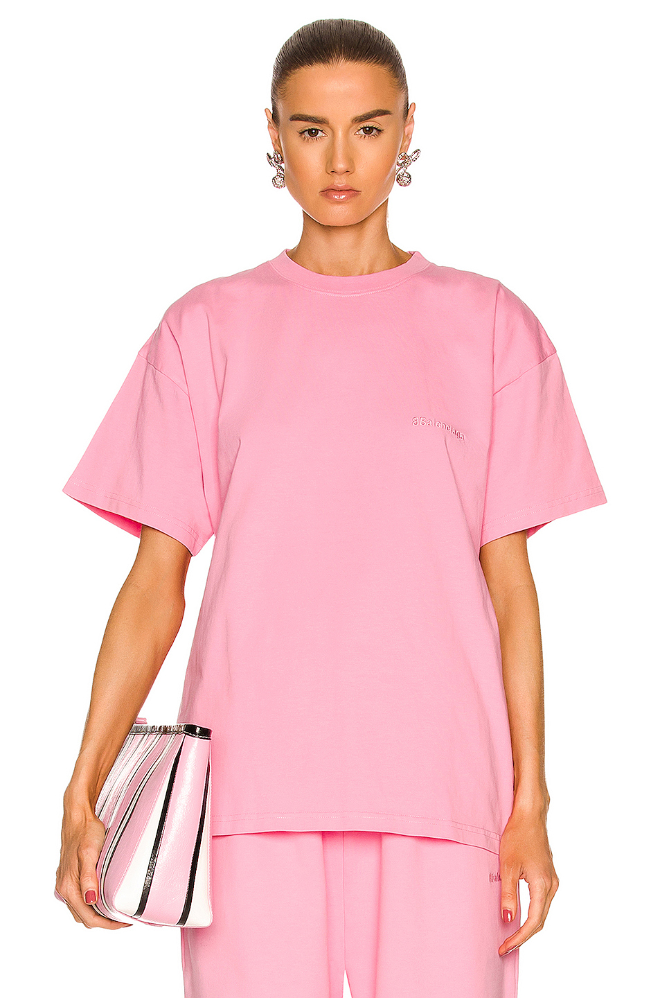 image 1 of balenciaga medium fit t-shirt in pink