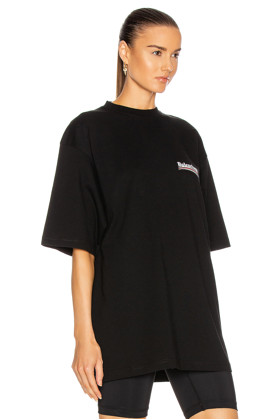 image 3 of balenciaga large t shirt in black & white