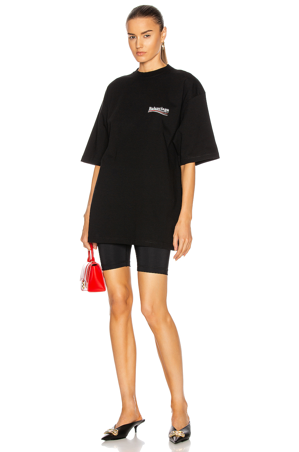 image 5 of balenciaga large t shirt in black & white