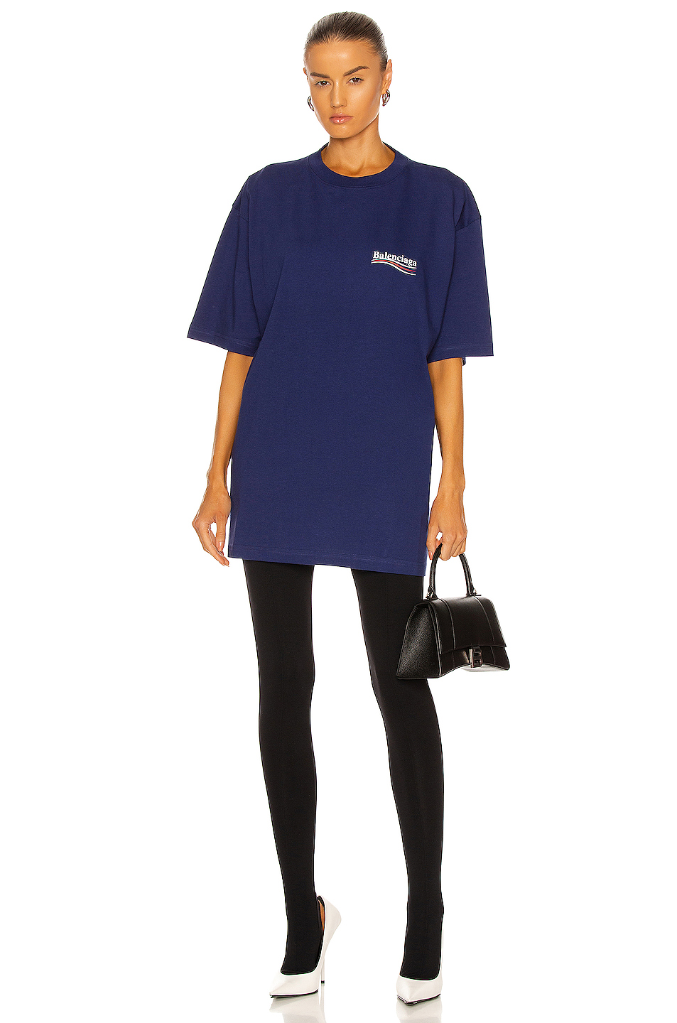 image 5 of balenciaga large fit t shirt in pacific blue &amp