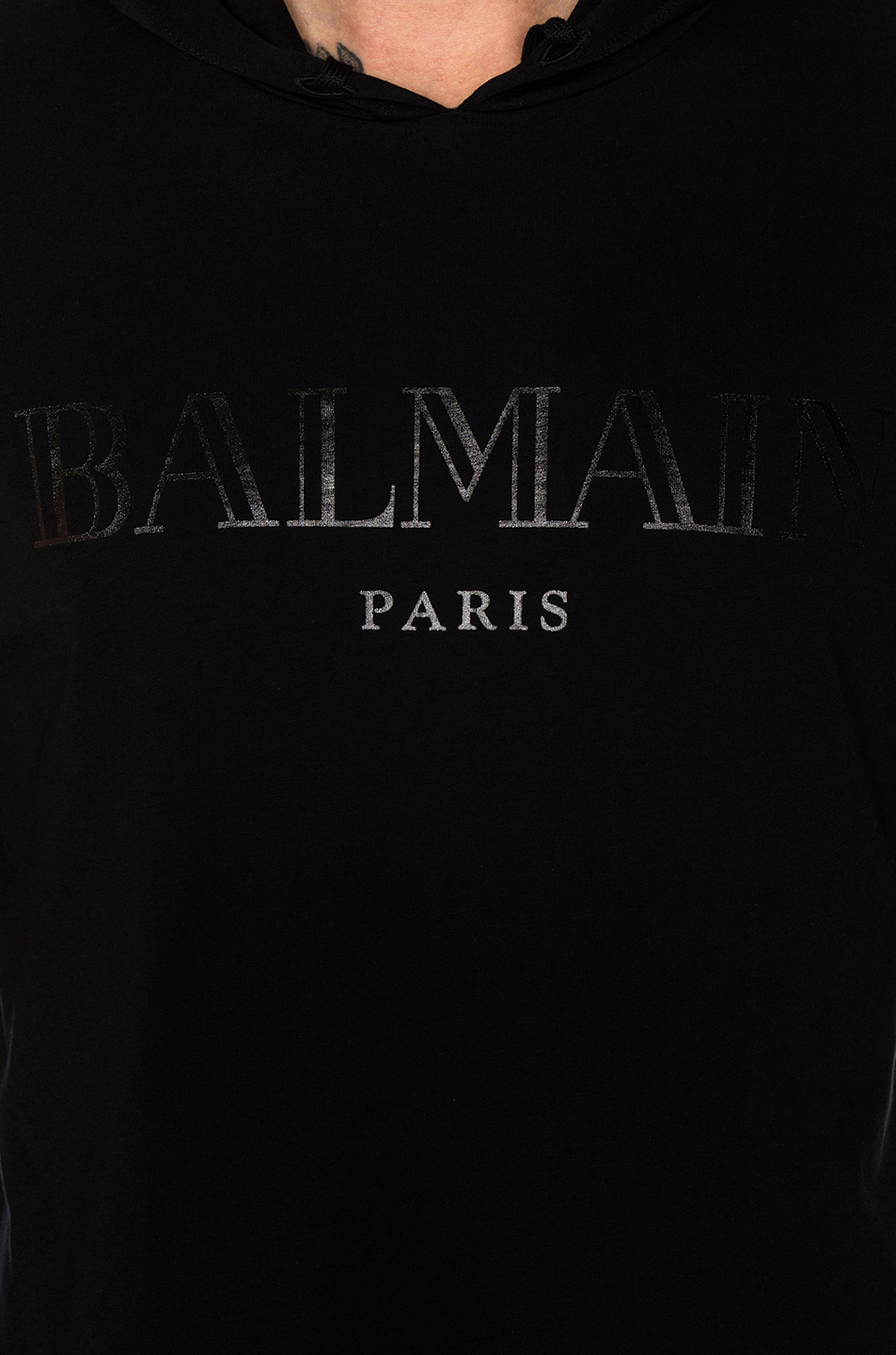 image 5 of balmain logo hoodie in noir