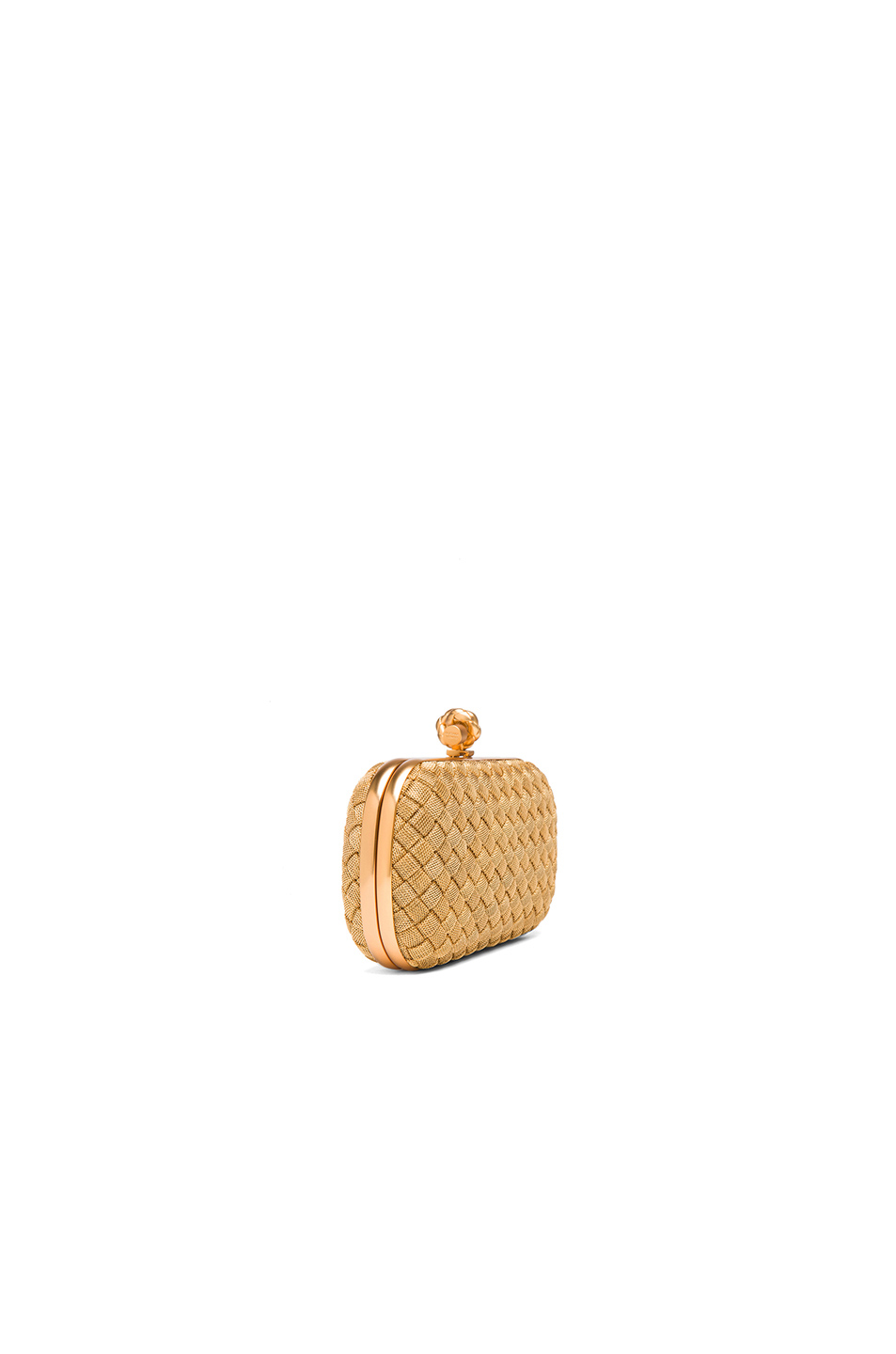 图象4 bottega veneta knot clutch – gold