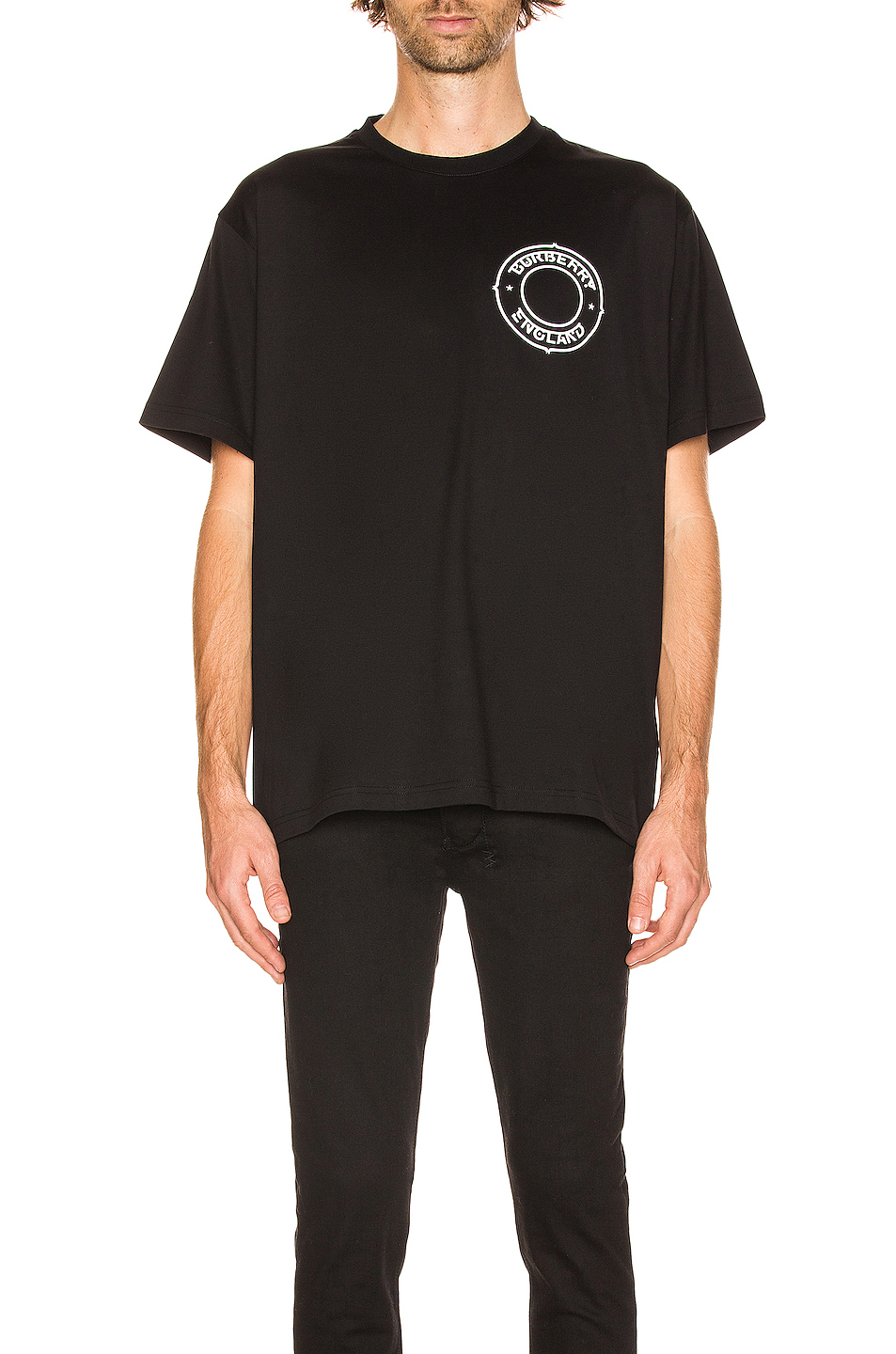 image 3 of burberry circle logo tee in black
