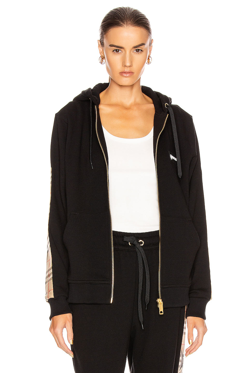 image 2 of burberry aubree hooded jacket in black
