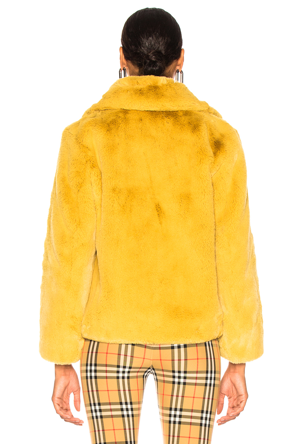 burberry alnswick faux fur jacket – 赭黄 | fwrd