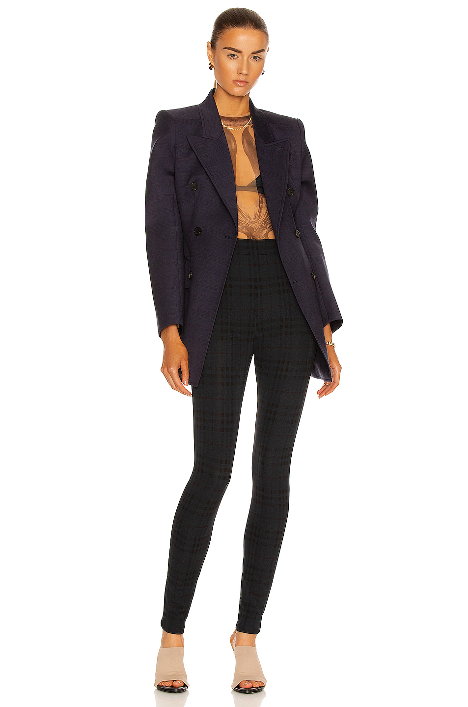 image 5 of burberry mesh printed bodysuit in mi