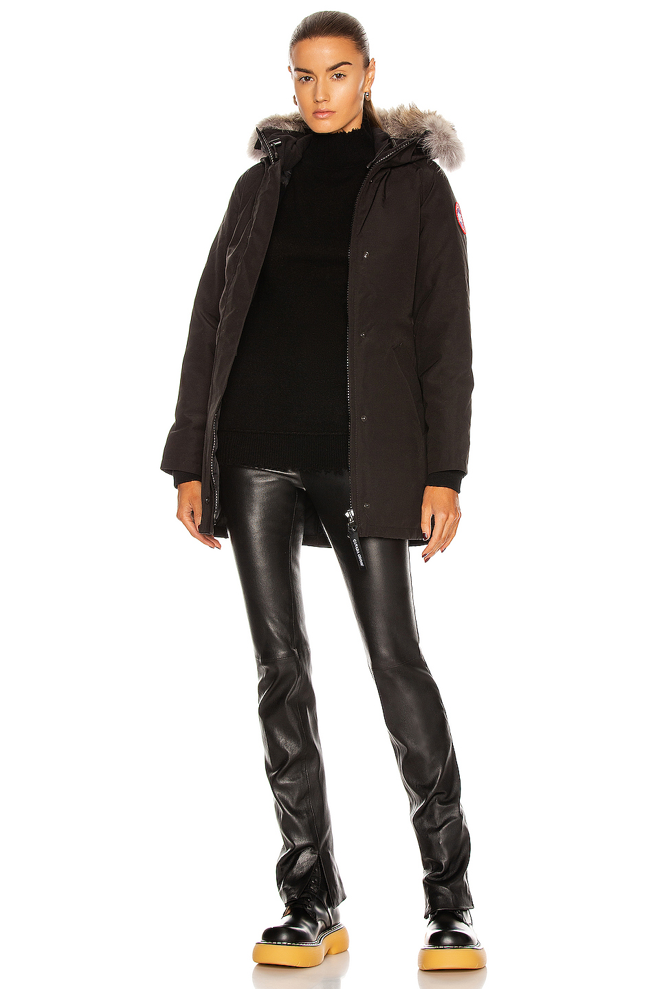 image 6 of canada goose victoria parka with coyote fur in black