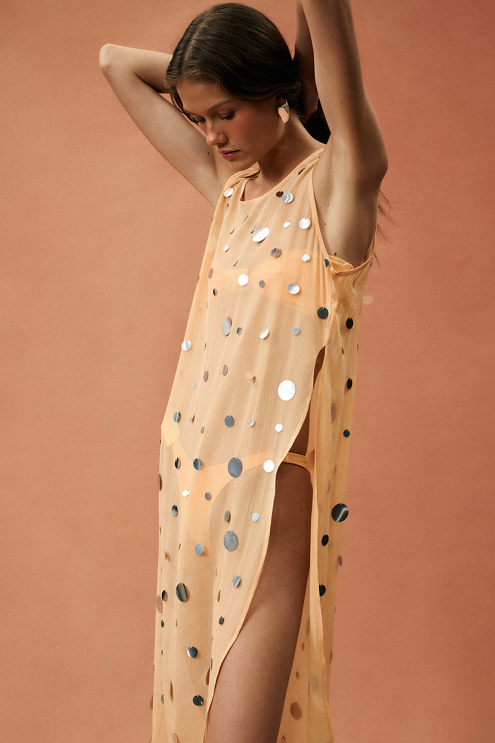 Sheer Sequin Chiffon Tunic
