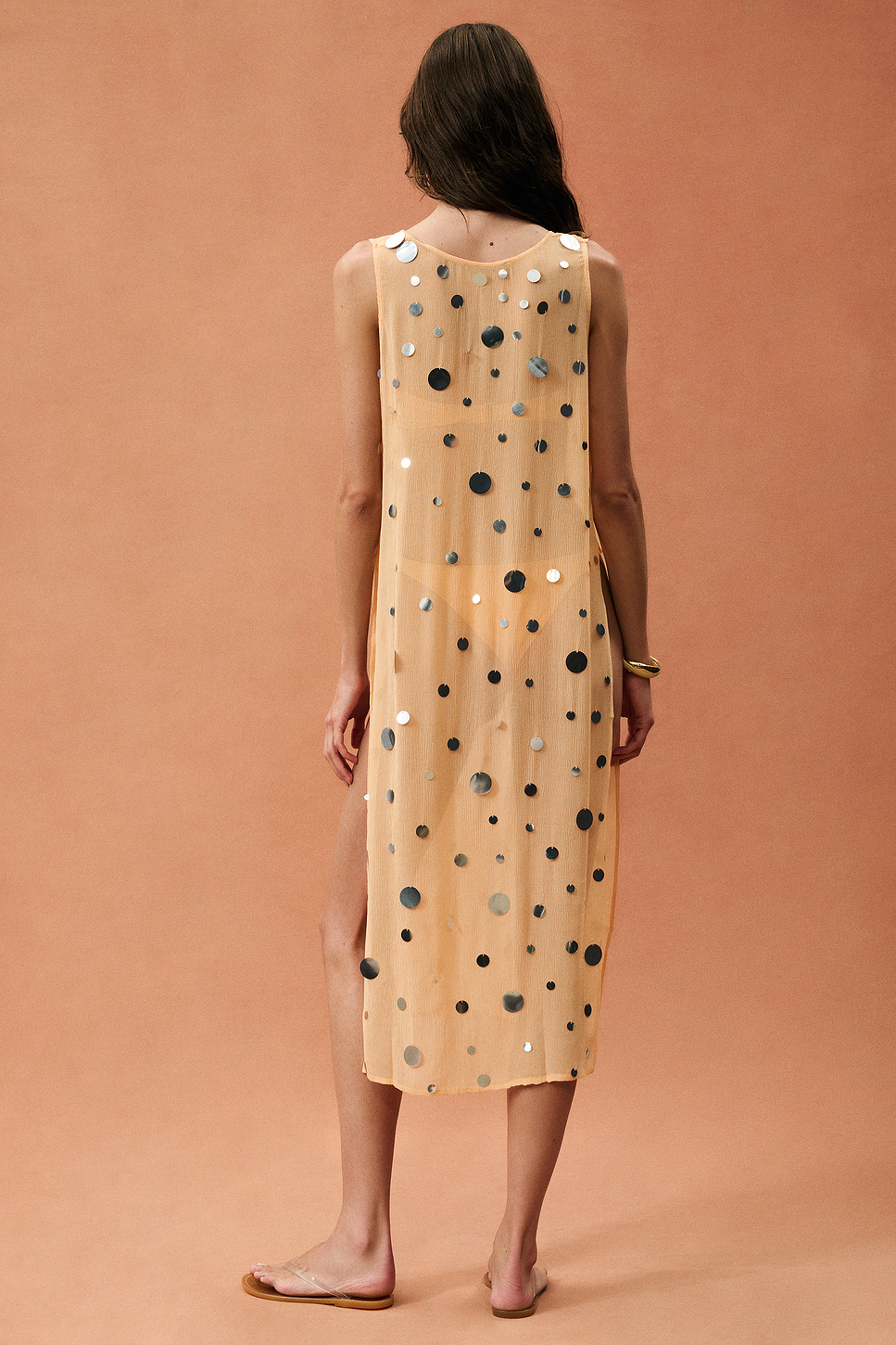 Sheer Sequin Chiffon Tunic