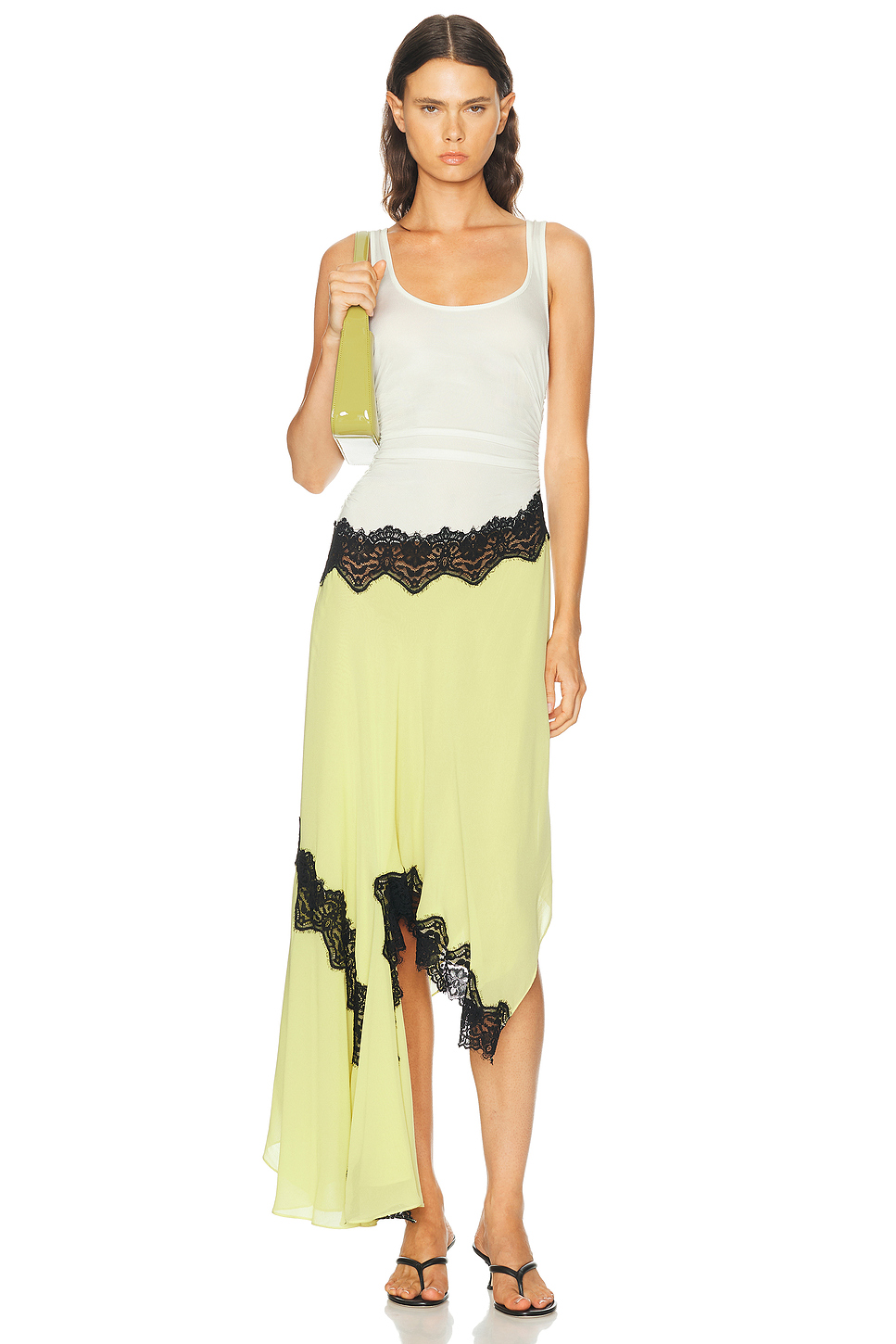 Cutaway Lace Gathered Dress