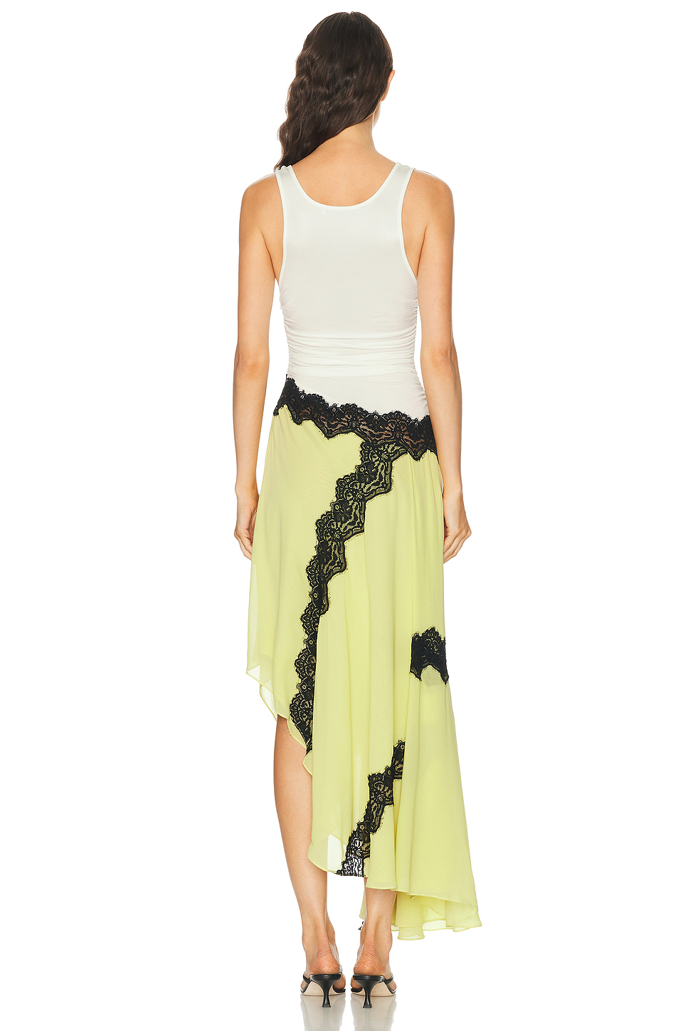 Cutaway Lace Gathered Dress
