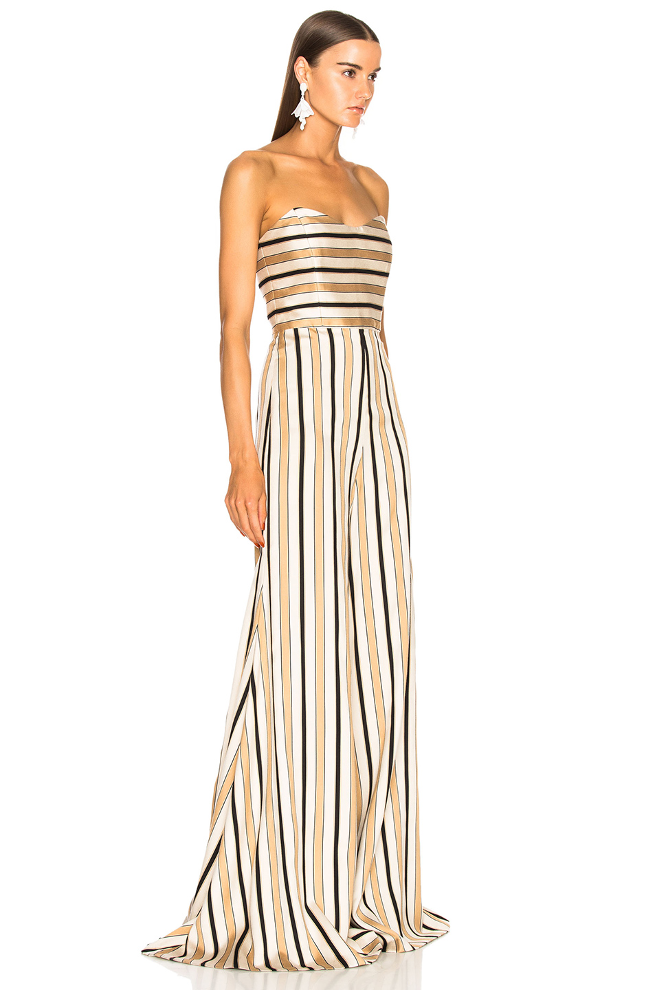 caroline constas forbes jumpsuit – 棕黄色 | fwrd