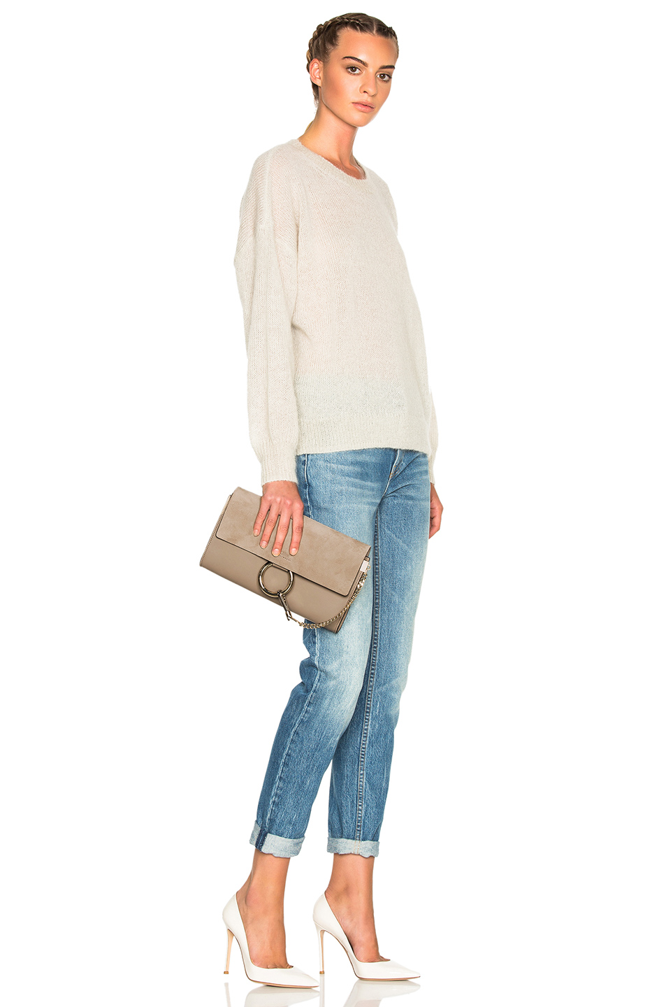 image 2 of chloe faye clutch in motty grey