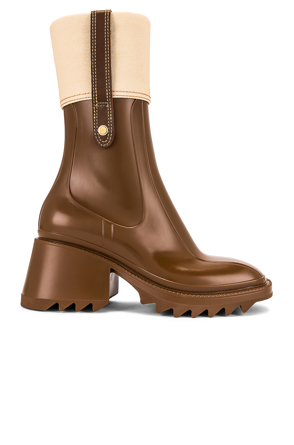 image 1 of chloe betty rubber boots in sooty brown