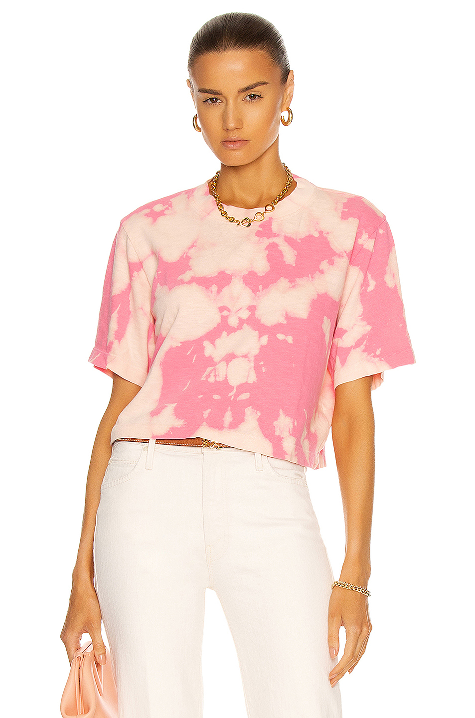 image 1 of cotton citizen tokyo crop tee in hot pink blast