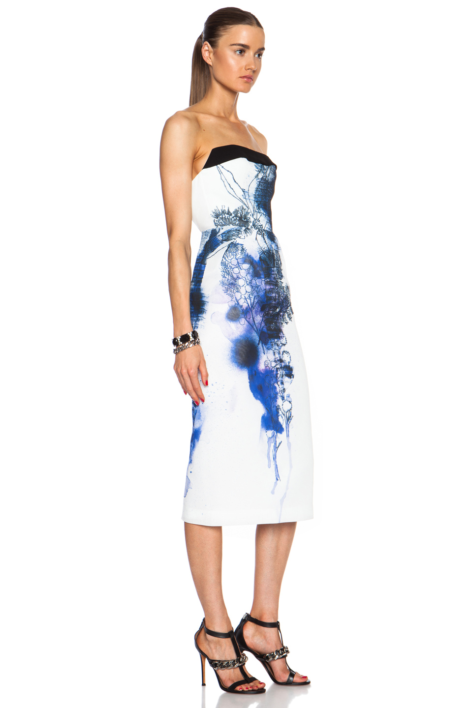 flora fauna 无带绦纶连衣裙