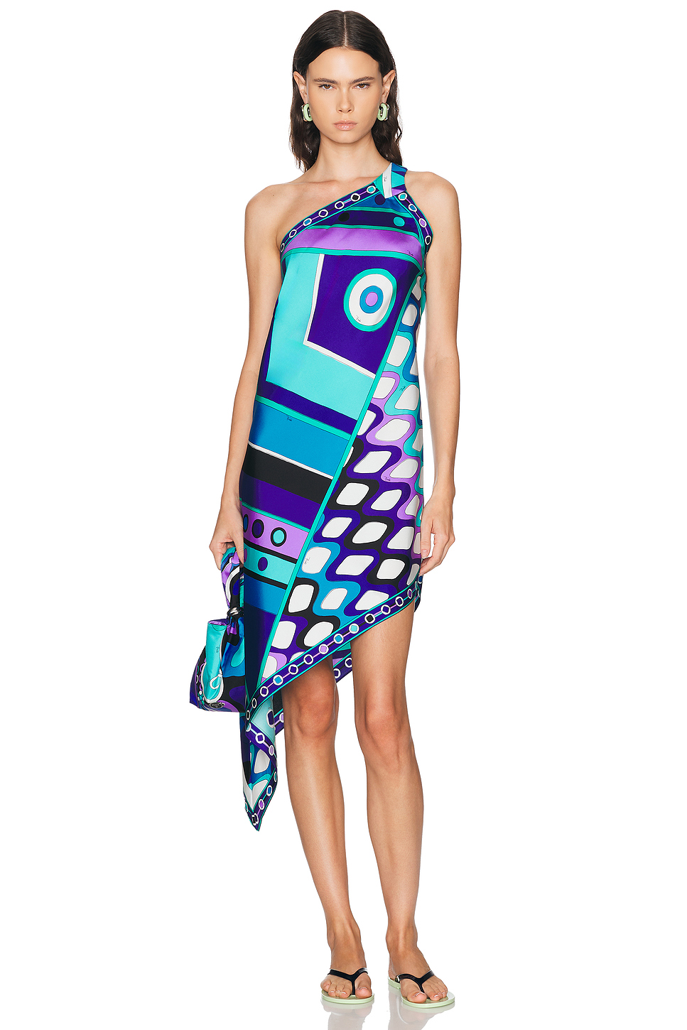 Silk Twill Asymmetric Dress