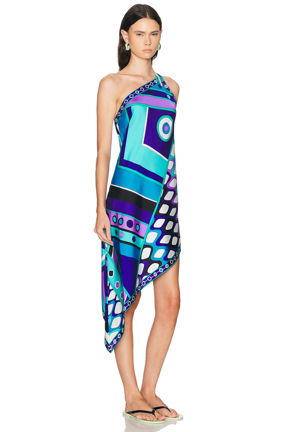 Silk Twill Asymmetric Dress