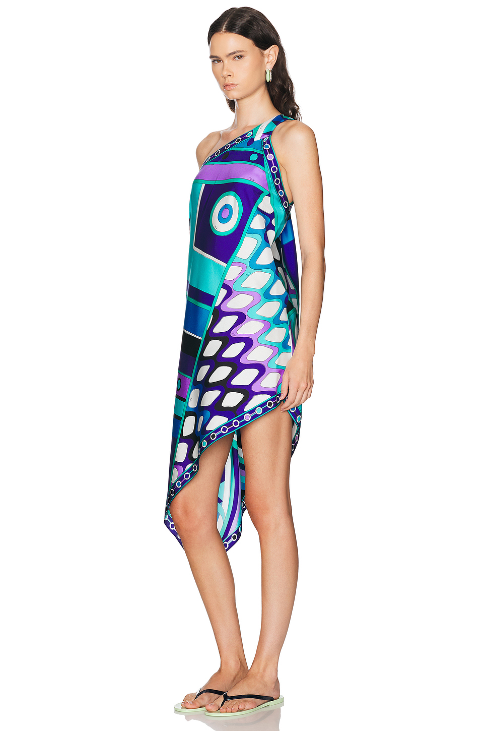 Silk Twill Asymmetric Dress