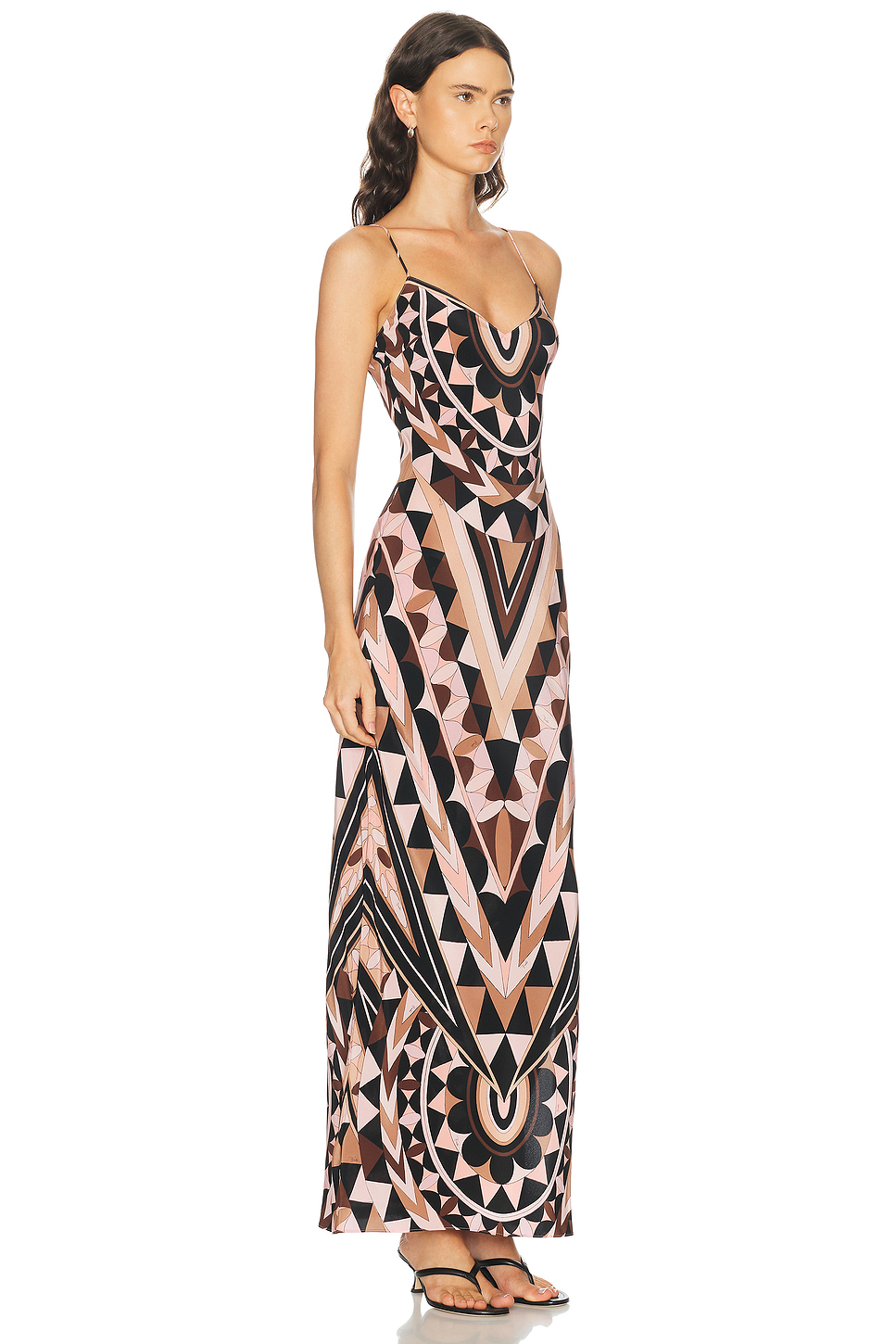 Crepe De Chine Long Dress in 100% Silk