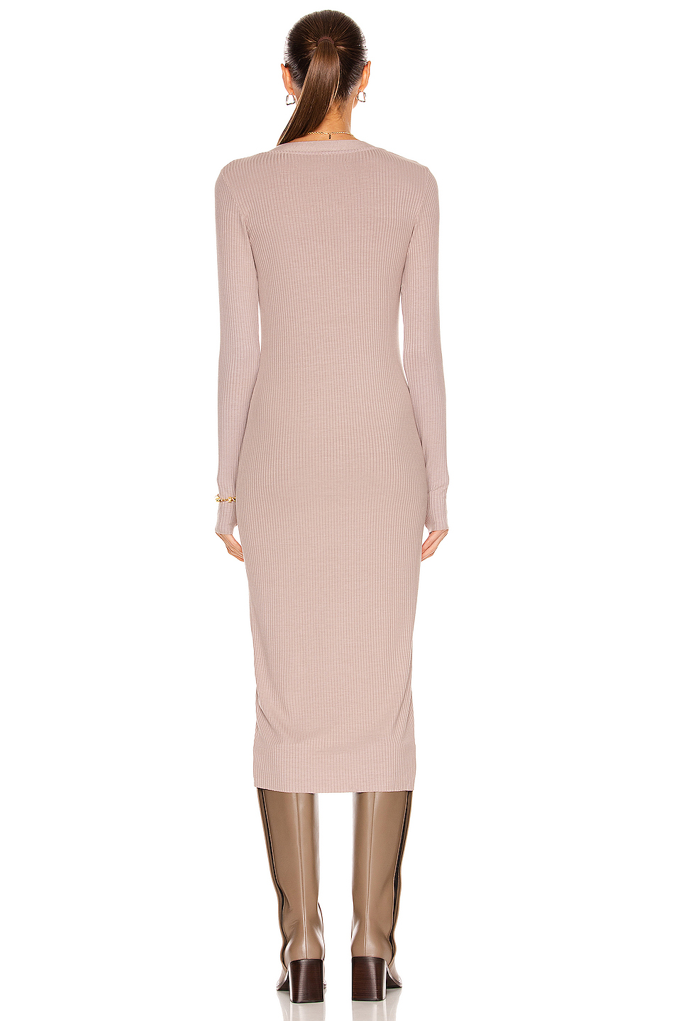 enza costa 前开襟连衣裙 – 燕麦色 | fwrd