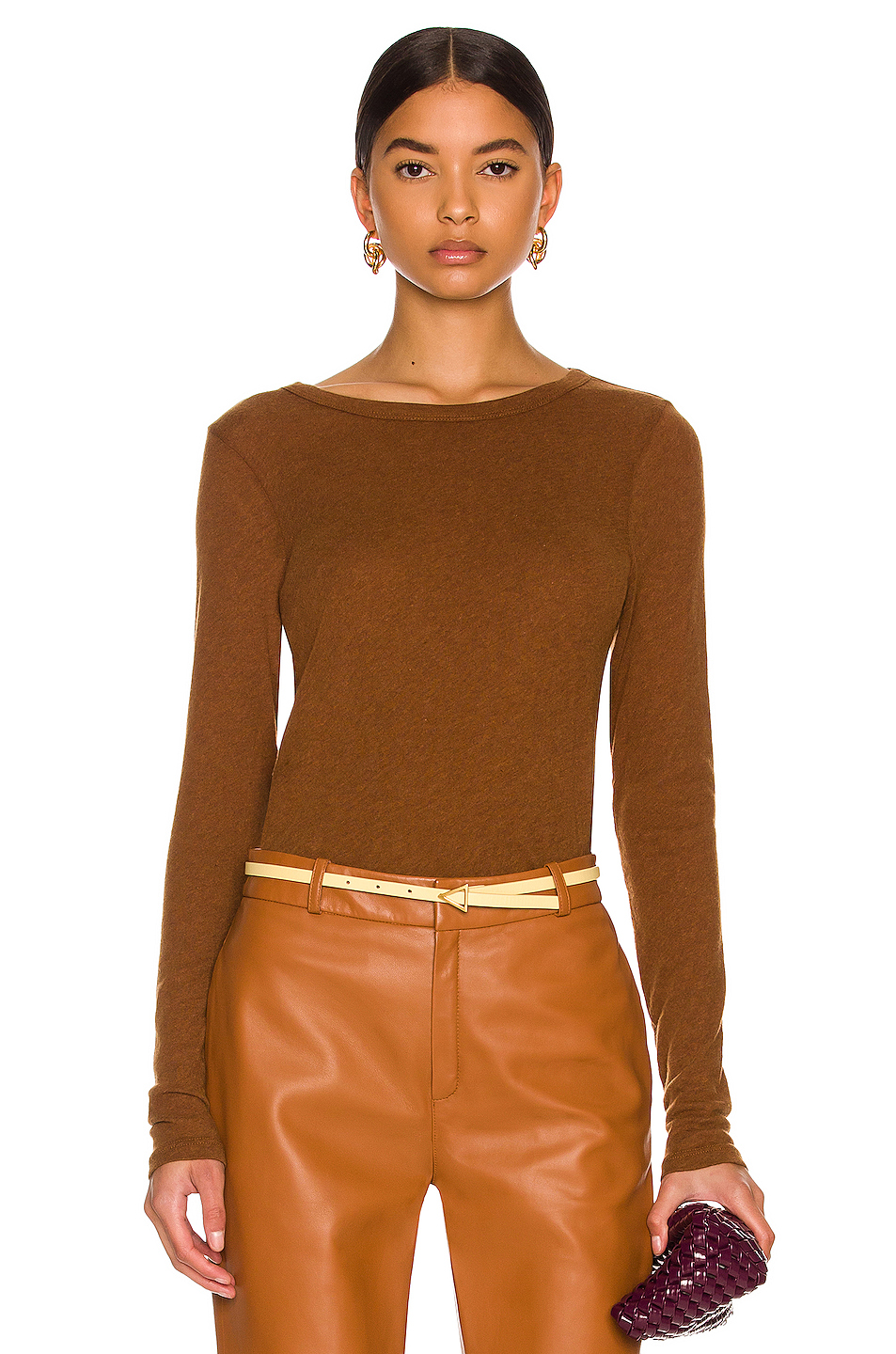 enza costa 长袖上装 – 红褐色 | fwrd