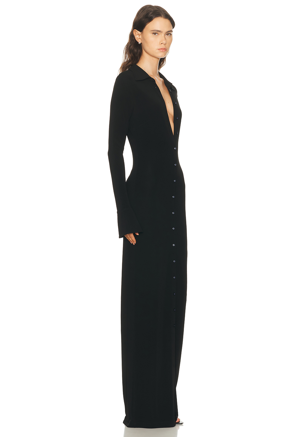 Georgia Double Lined Button Front Maxi Dress