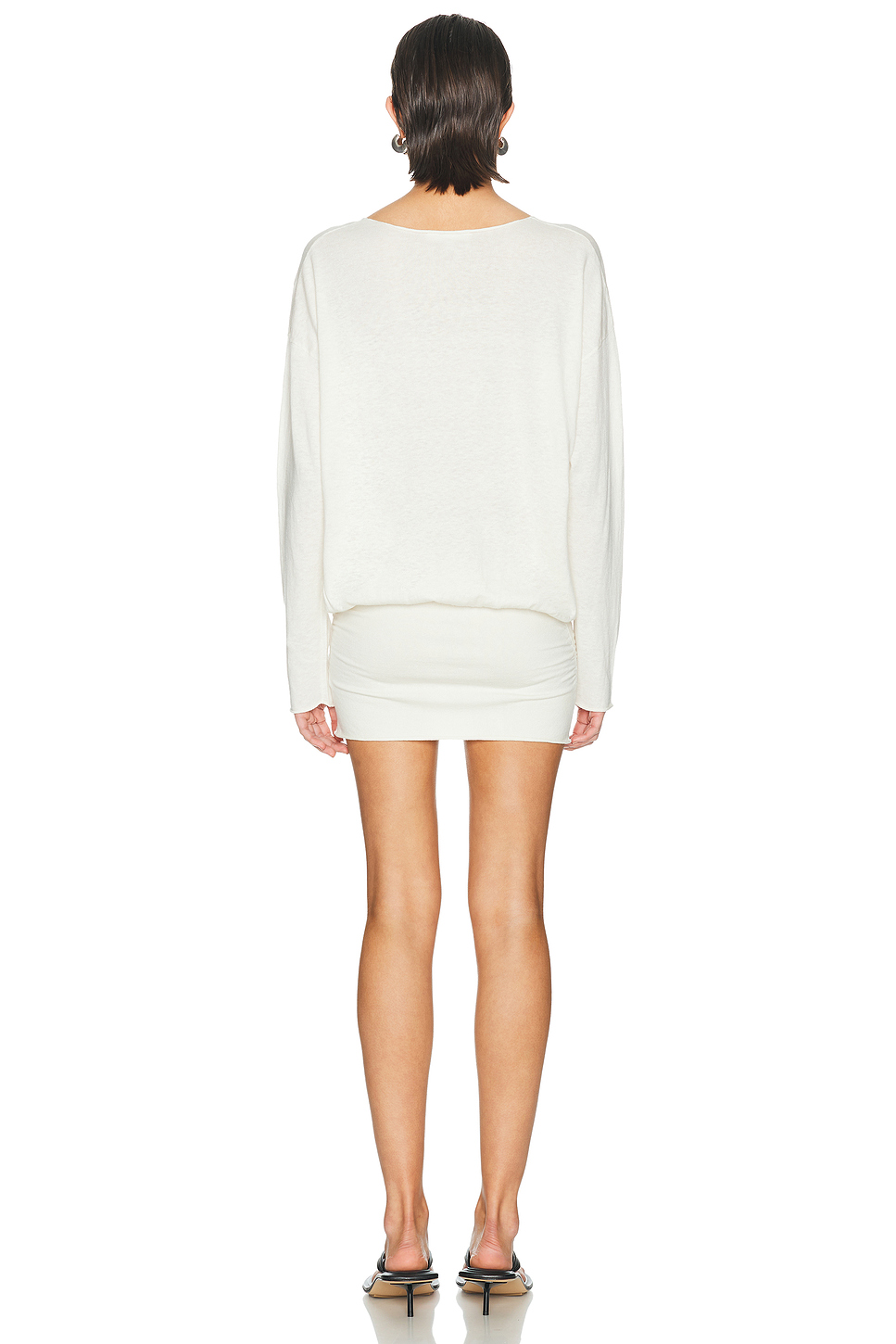 Boatneck Mini Dress in Organic Cotton and Linen Knit