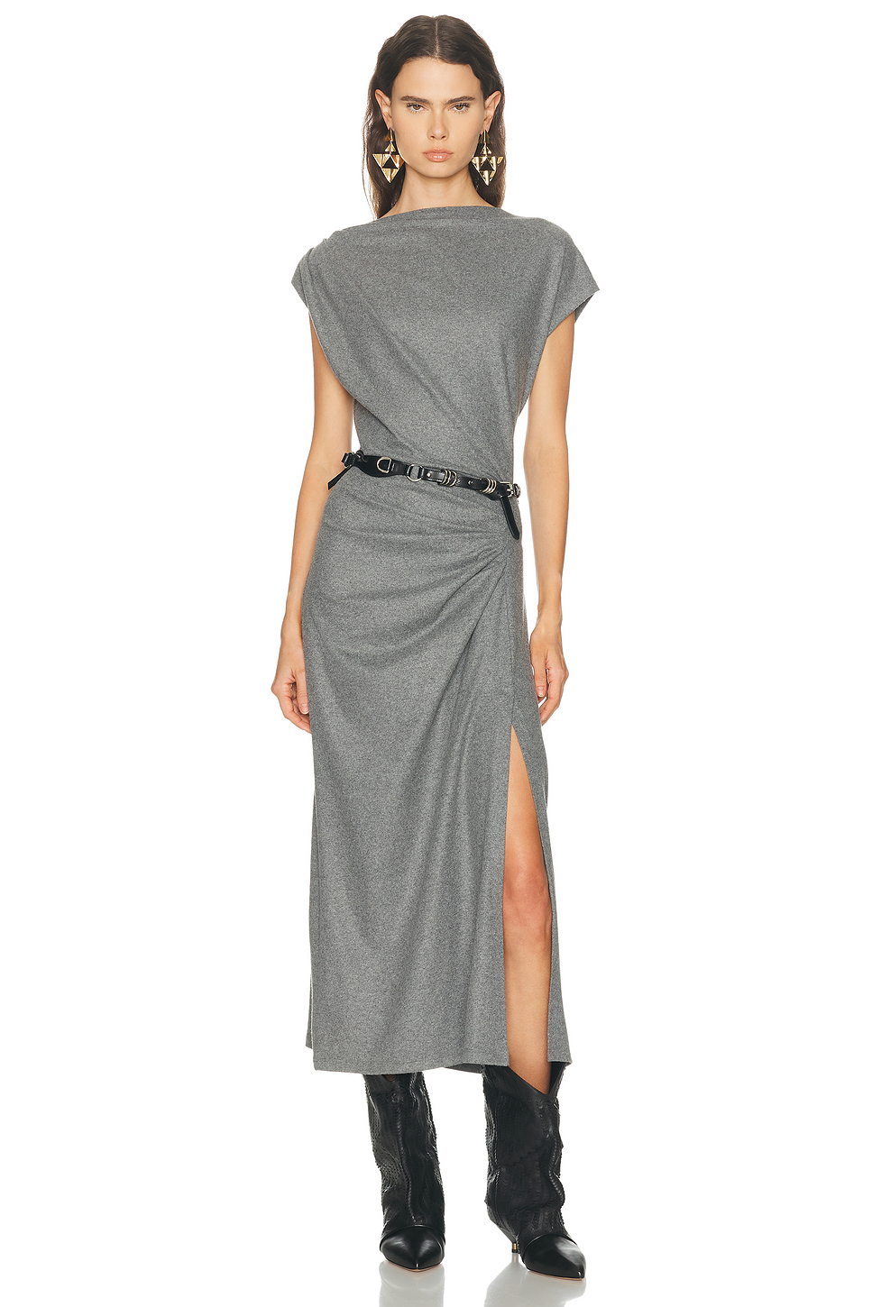 Naerys Ruched Jersey Midi