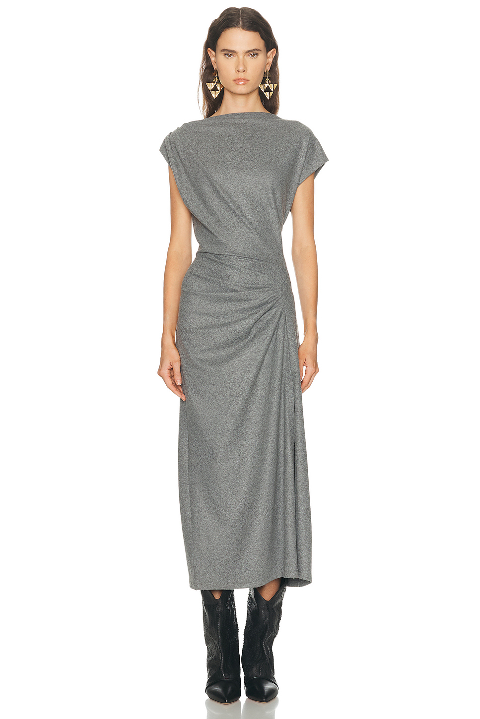 Naerys Ruched Jersey Midi