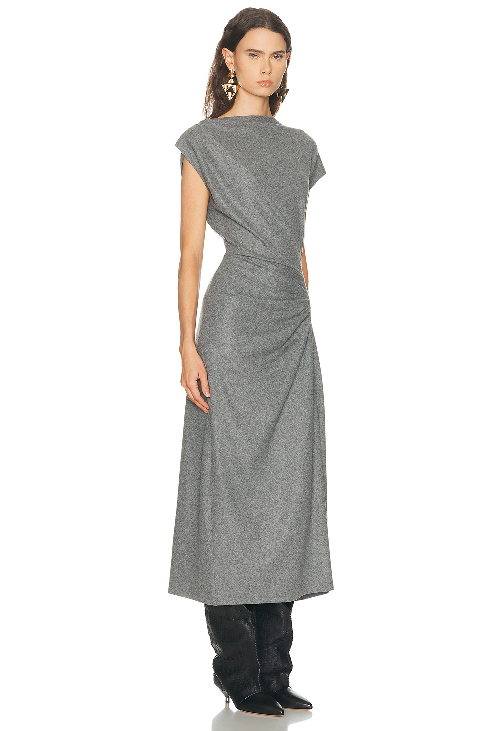 Naerys Ruched Jersey Midi