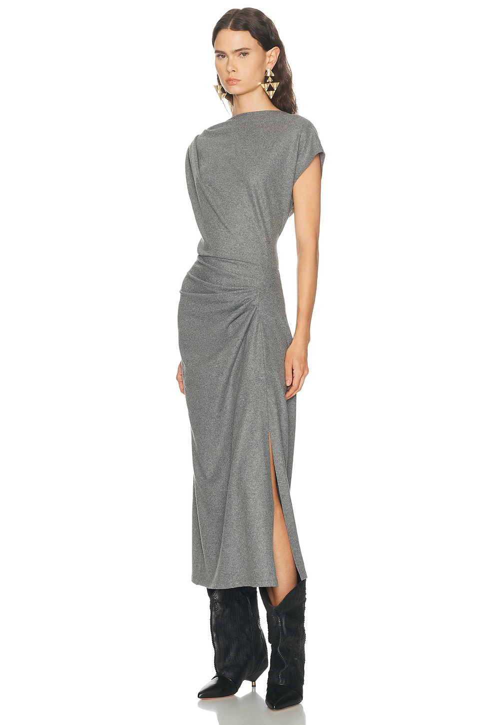 Naerys Ruched Jersey Midi