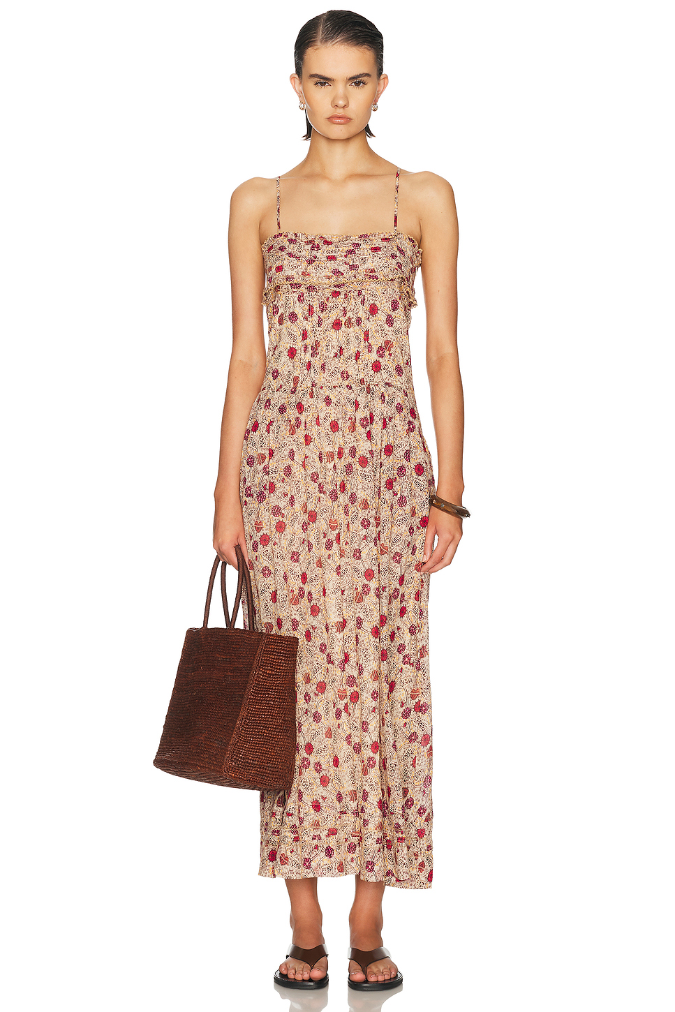 Cotton Voile Adjustable Strap Maxi Dress