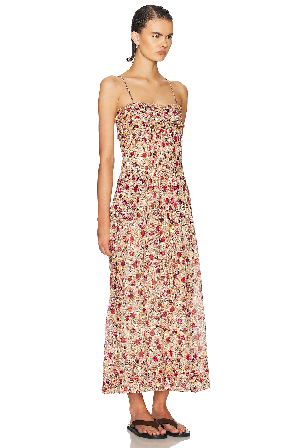 Cotton Voile Adjustable Strap Maxi Dress