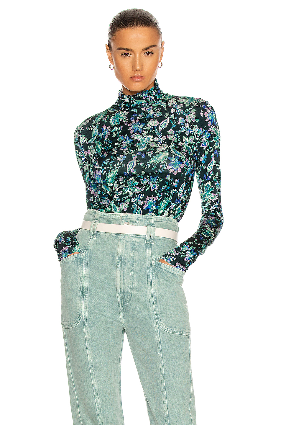 image 1 of isabel marant etoile jewel top in dark green