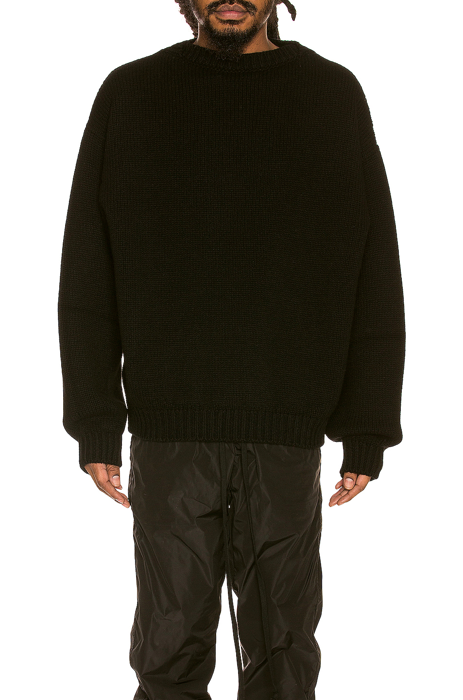image 3 of fear of god overlapped sweater in black