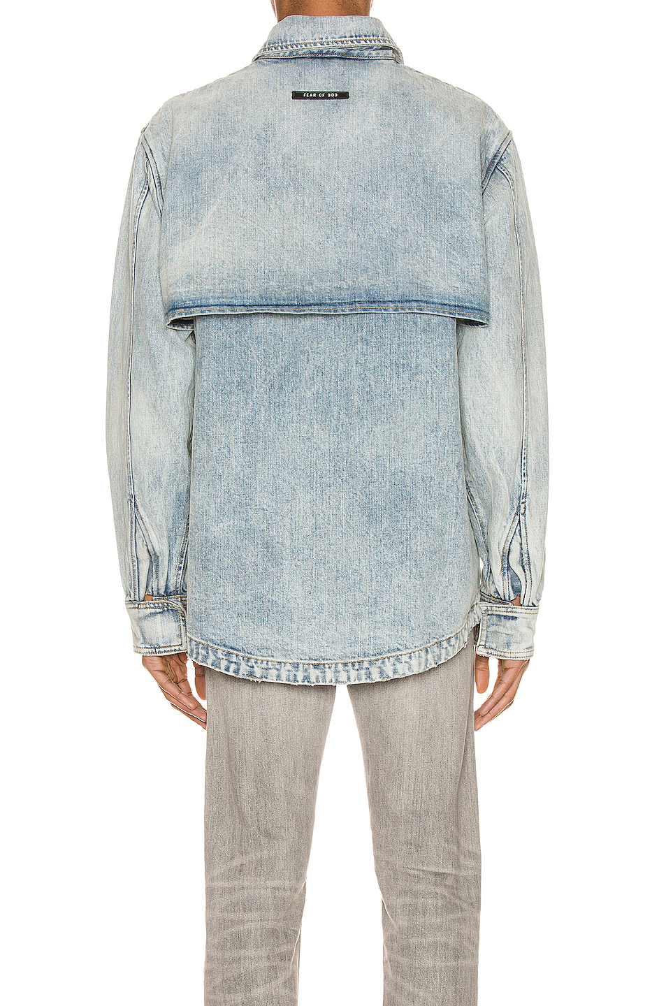 image 4 of fear of god denim vented shirt jacket in vintage