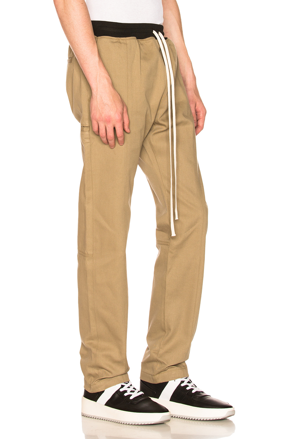 image 2 of fear of god selvedge chino baggy trouser in khaki