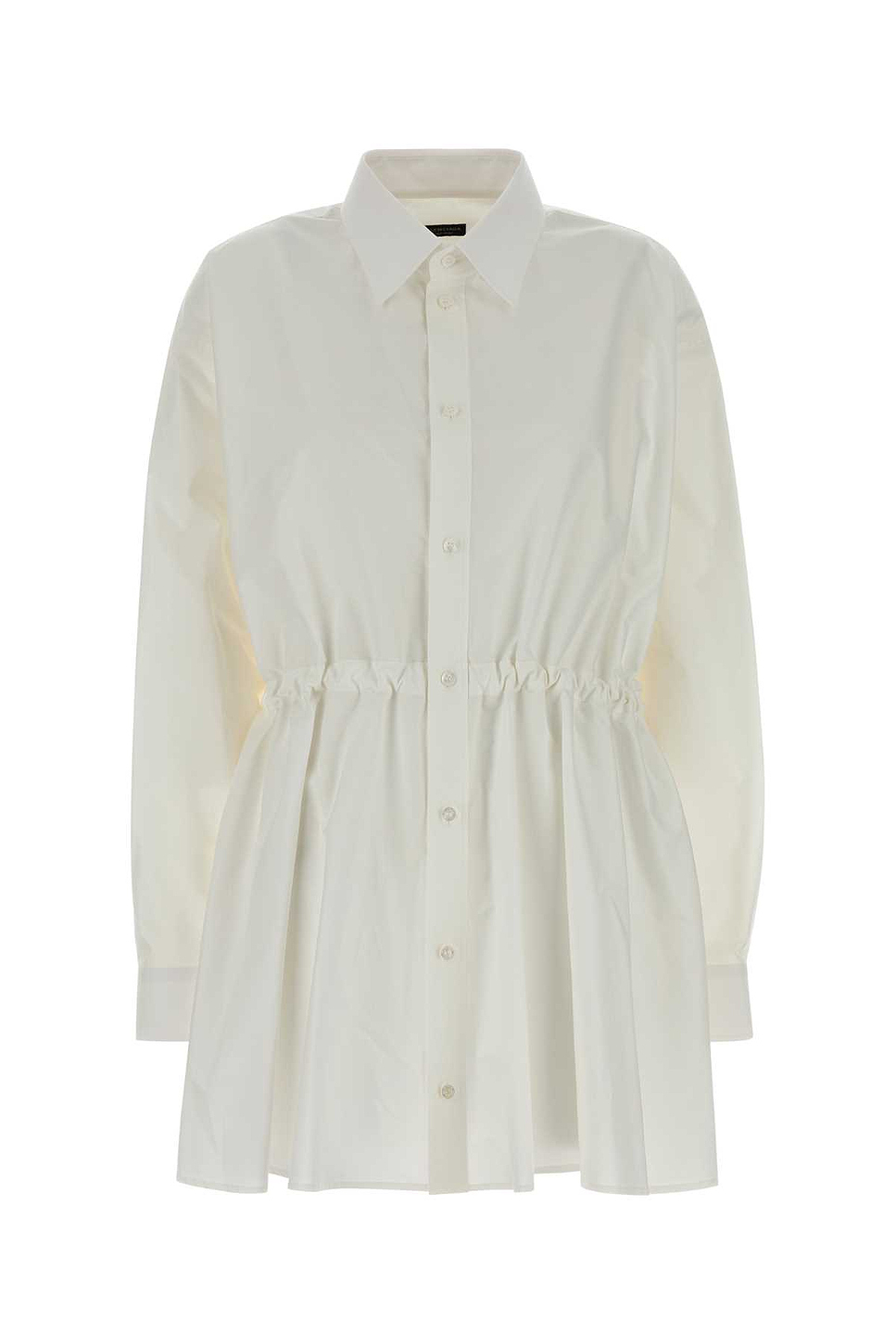 White Cotton Poplin Shirt Dress