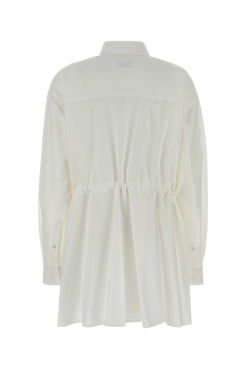 White Cotton Poplin Shirt Dress