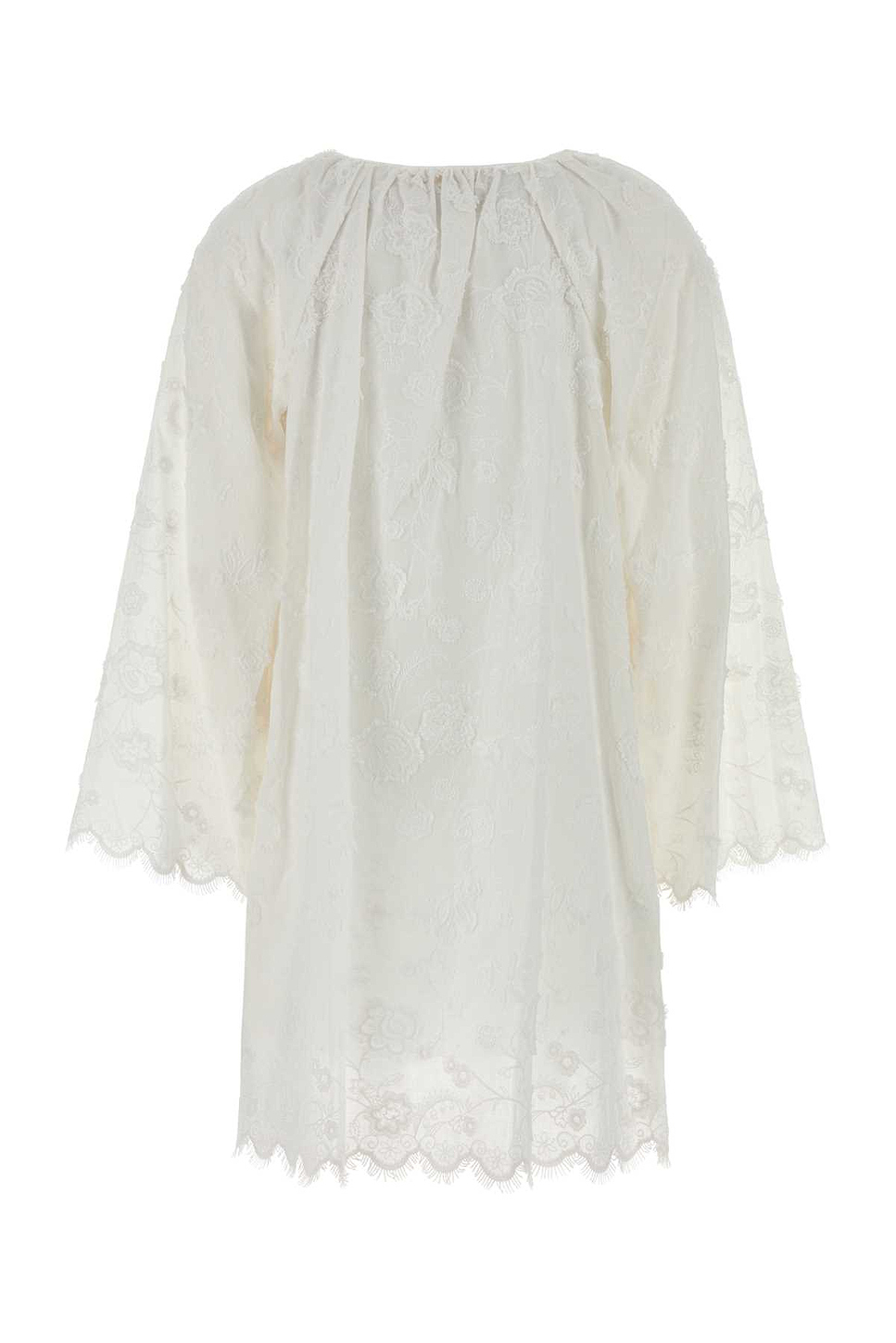 White Cotton Mini Dress with Cotton Lining