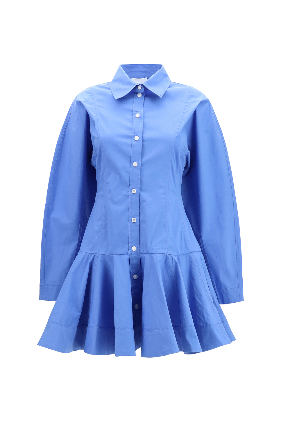 Balloon Skirt Cotton Shirt Dress
