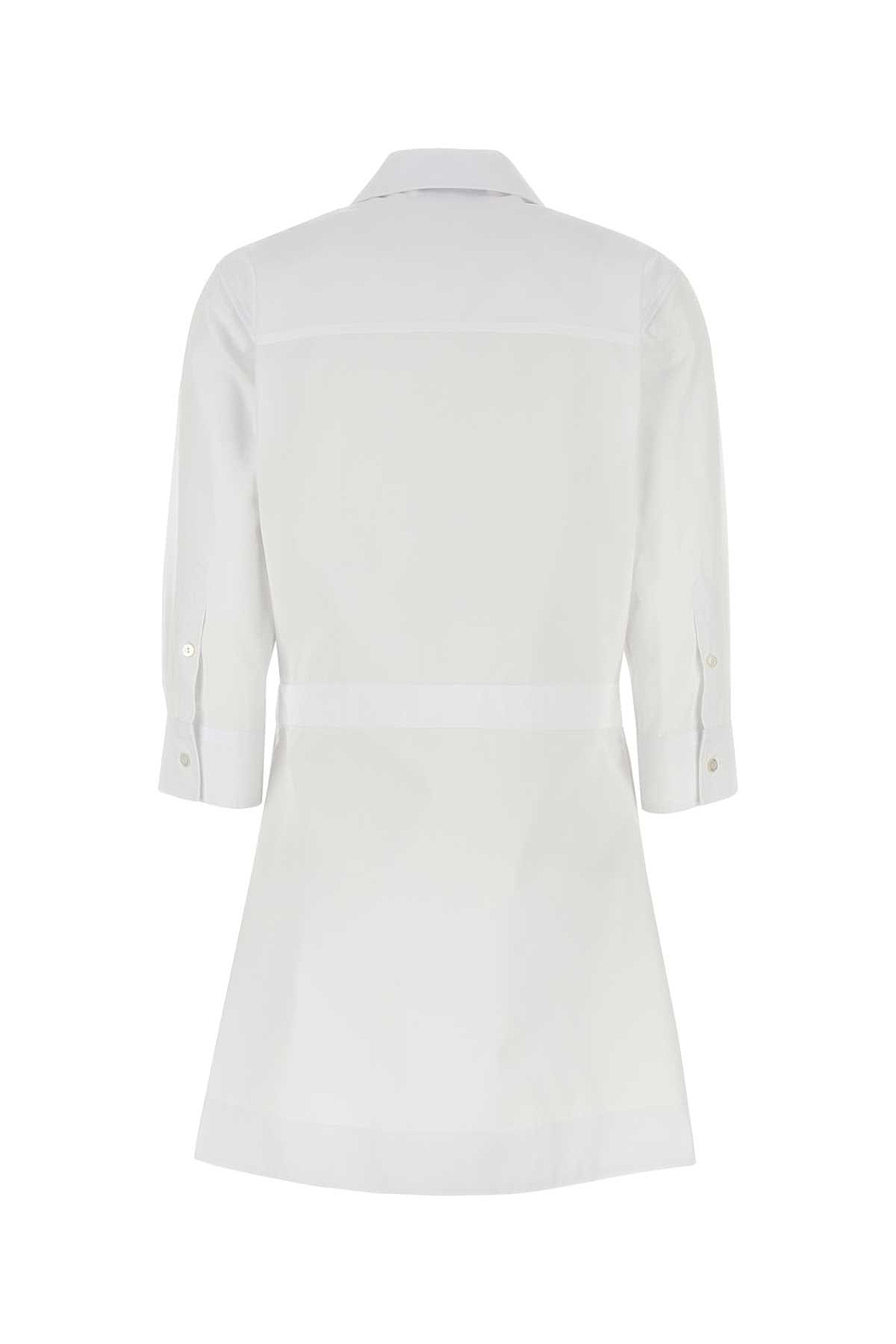 White Cotton Poplin Shirt Dress