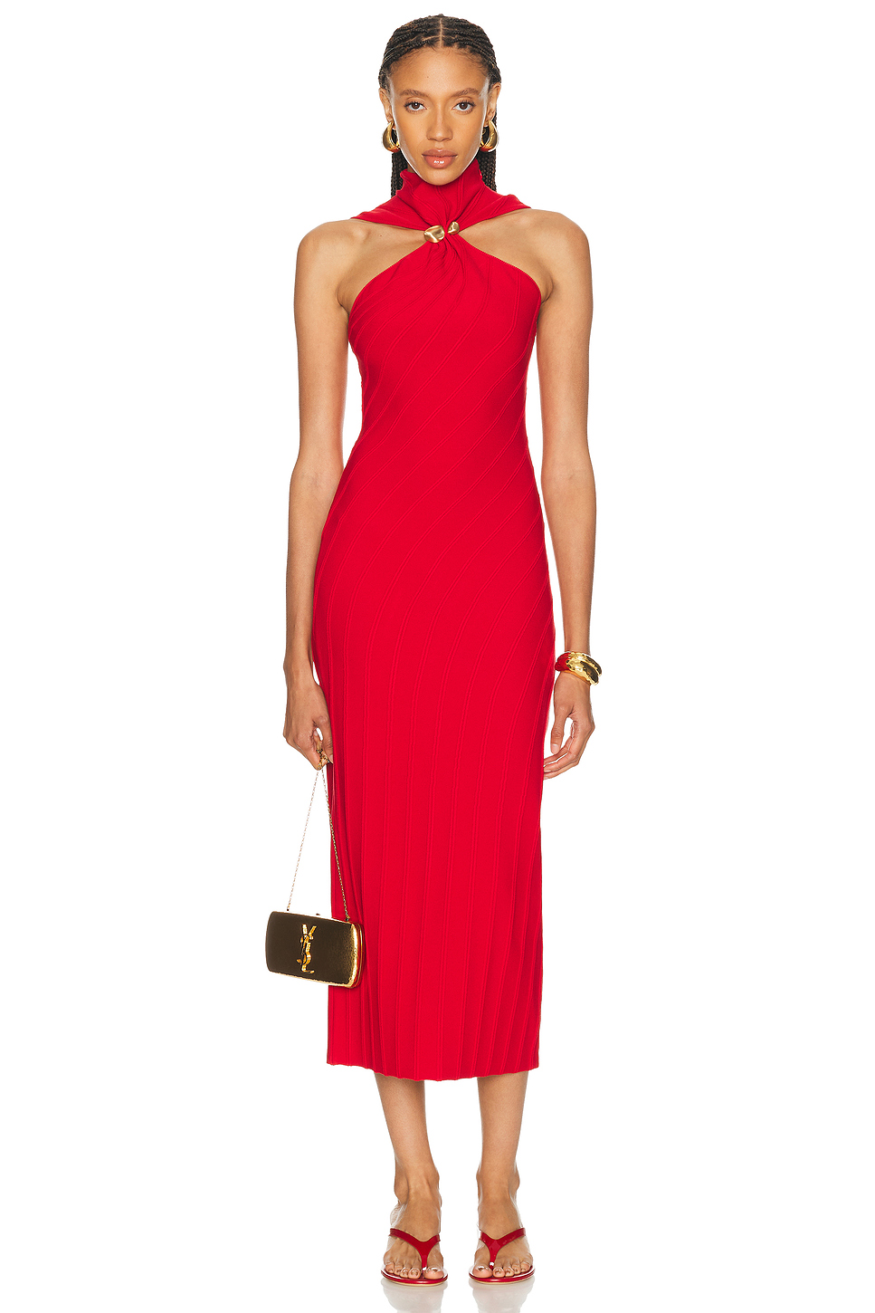 Halter Neck Ponte Midi Dress