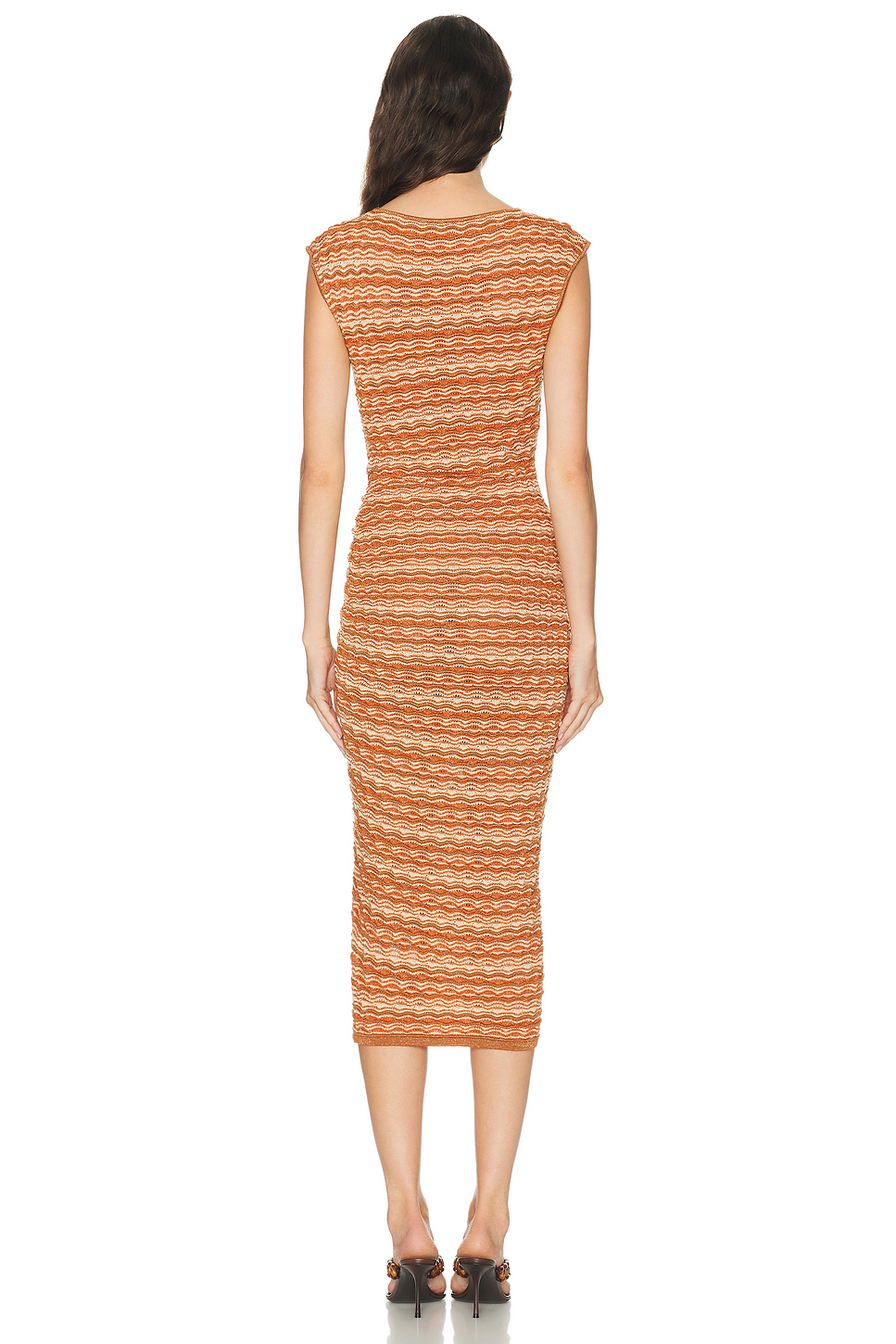 Lyocell Metallic Knit Midi Dress